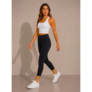 LuLu Lemon Pace Rival Crop Leggings 5 Pockets Waist 13-16 R 9.5 Inseam 22 EUC